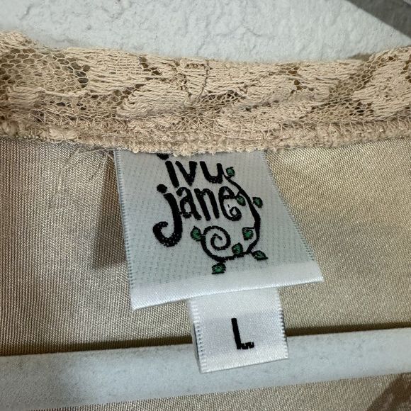 Ivy Jane Beige women's top‎ Large lace top boho romantic Long Sleeve - Picture 2 of 2